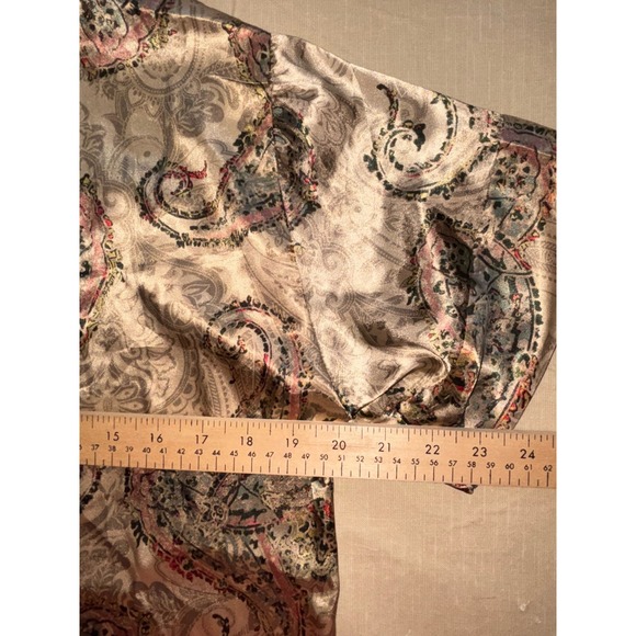 linea donatella pajama Top Small Silk Paisley Gold Print - Picture 6 of 6